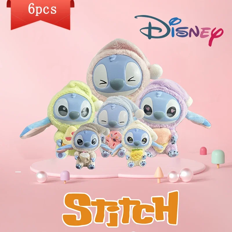 

Новинка 2025 года, серия Stitch Eat Some Thing Before Sleep, виниловая слепая коробка, сумка, плюшевая подвеска, милая кукла, загадочная коробка, игрушка, подарок для взрослых