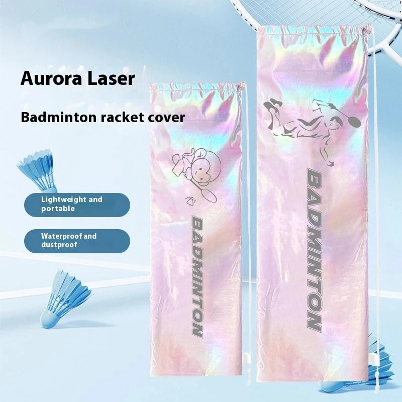 

1PC Badminton Racket Velvet Bag Soft Thickened Storage Bag Drawstring Pocket Portable Tennis Racket Protective Cover