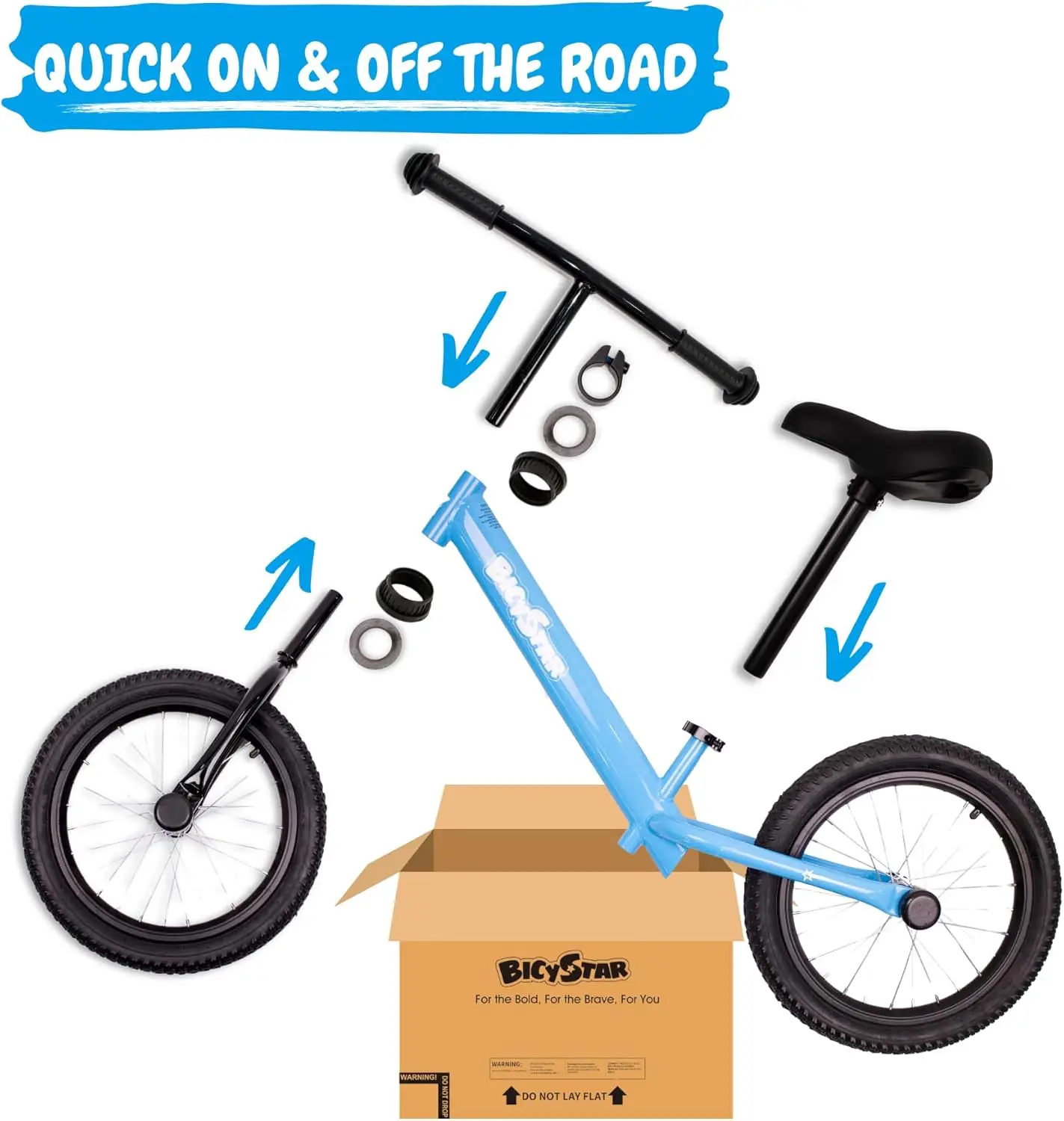 Vélo d'équilibre pour tout-petits de 5 à 8 ans, 16 pouces, pneus à air, repose-pieds, pas de pédales, vélo de poussée, vélo jouet d'extérieur pour enfants, création