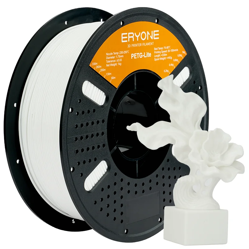 ERYONE 1KG PETG-Lite Filament 1,75mm, Leichtgewichtiges PETG 3D-Drucker Filament, Hohe Zähigkeit Geringe Verformung, 1kg Spule