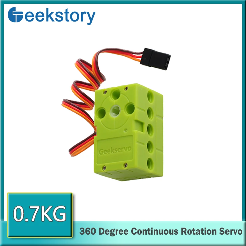 

360 Degree Positive And Negative Continuous Rotating Steering Gear 0.7KG Green Geekservo Servo For Moc Technological Blocks