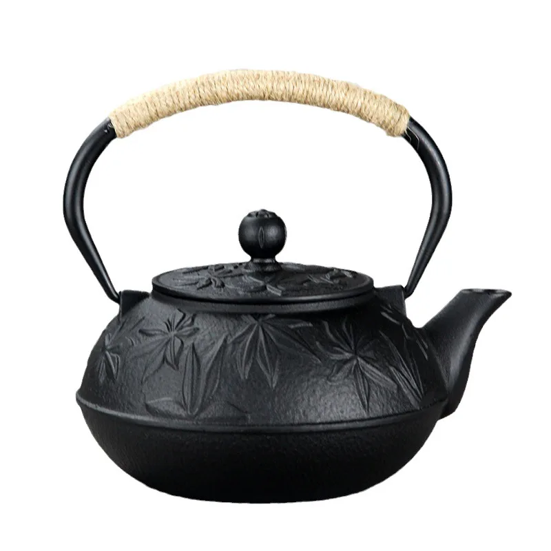 

900ml Maple Leaf Iron Pot for Boiling Water and Making Tea Handmade Cast Iron Pot for Household Health Tea Pot Water Pot