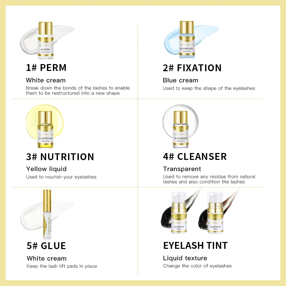 まつげパーマ＆染料キット、ナチュラルカーリングコールドパーマまつげ染めまつげ、女性用セミパーマネントカーリングまつげパーマキット