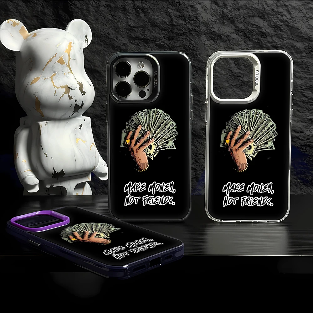 الوقت هو المال الدولار النقدية حالة الهاتف آيفون 16 16E 15 14 13 12 11 برو Xs ماكس ميني زائد Celulares الصلب فوندا