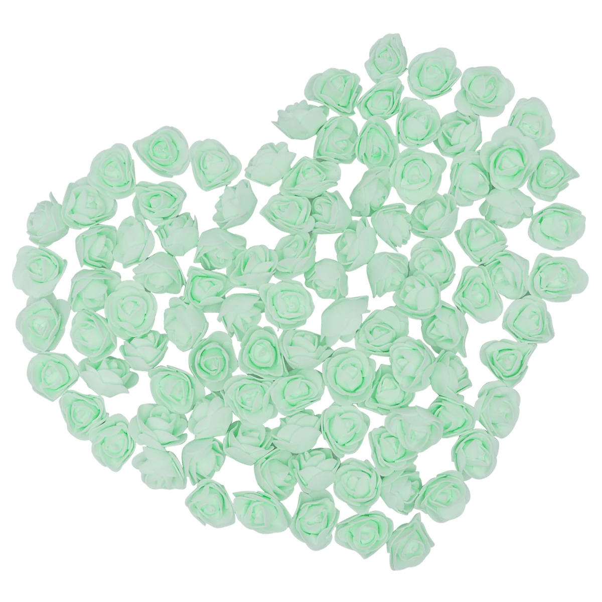

100 Pcs Artificial Rose Heads Soft Realistic Wedding Decor Green Flowers Event DIY Accessories Reusable