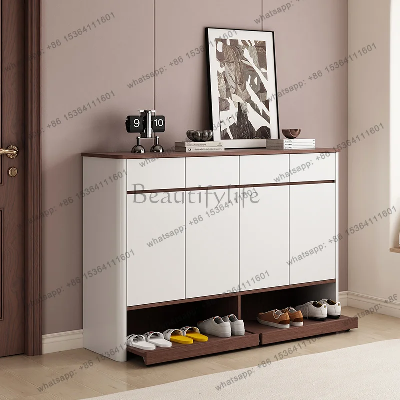 LD Nordic Minimalist Shoe Cabinet Shelves Wooden Organizer Storage Shoe Shelf Space Saving Designer Archivadores