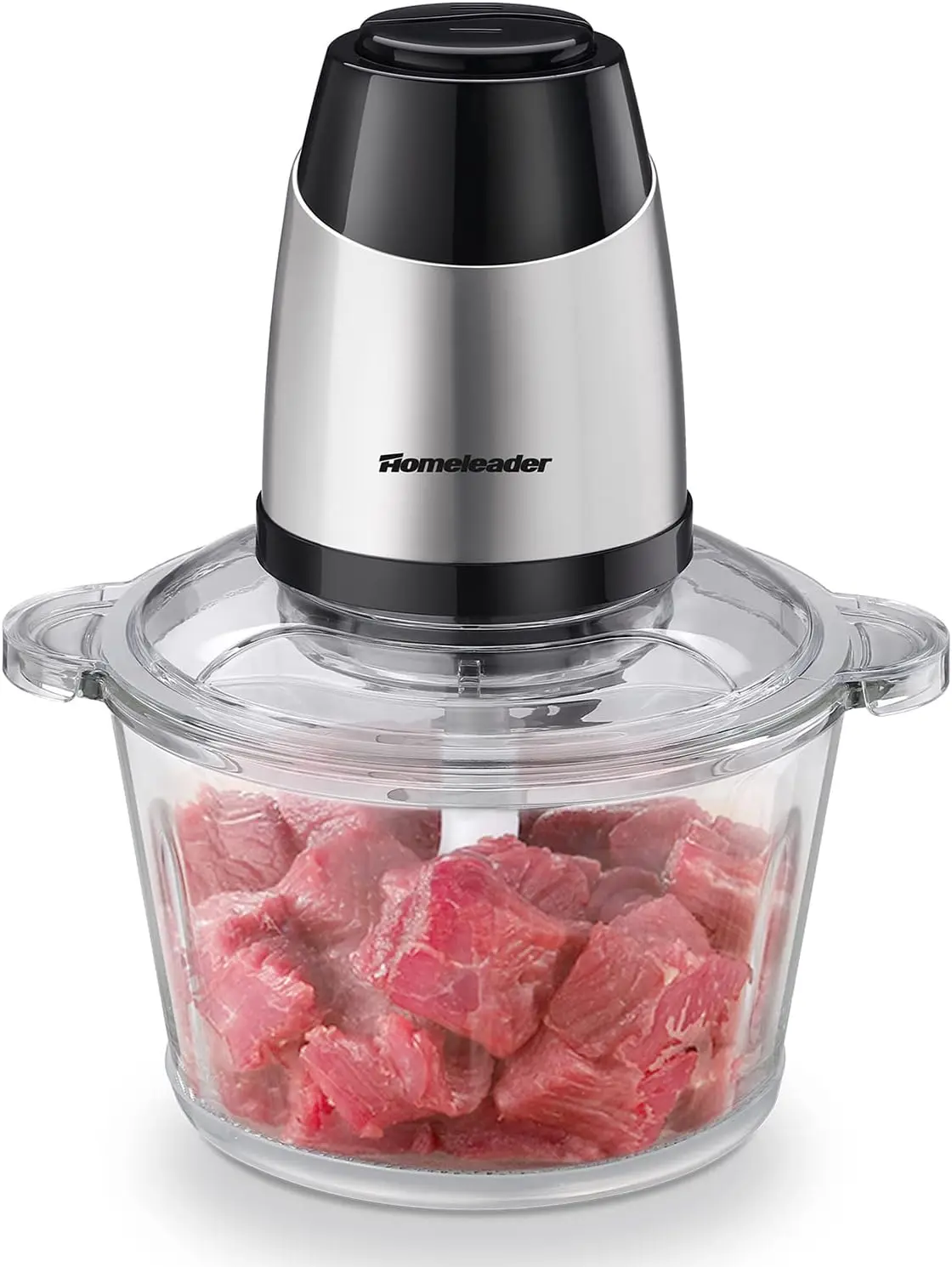 

Electric Food Chopper, 300W Stainless Steel Blade, Food Processor With 2L Glass Bowl, 2S Fast Shredding For Meat, Vegetables,