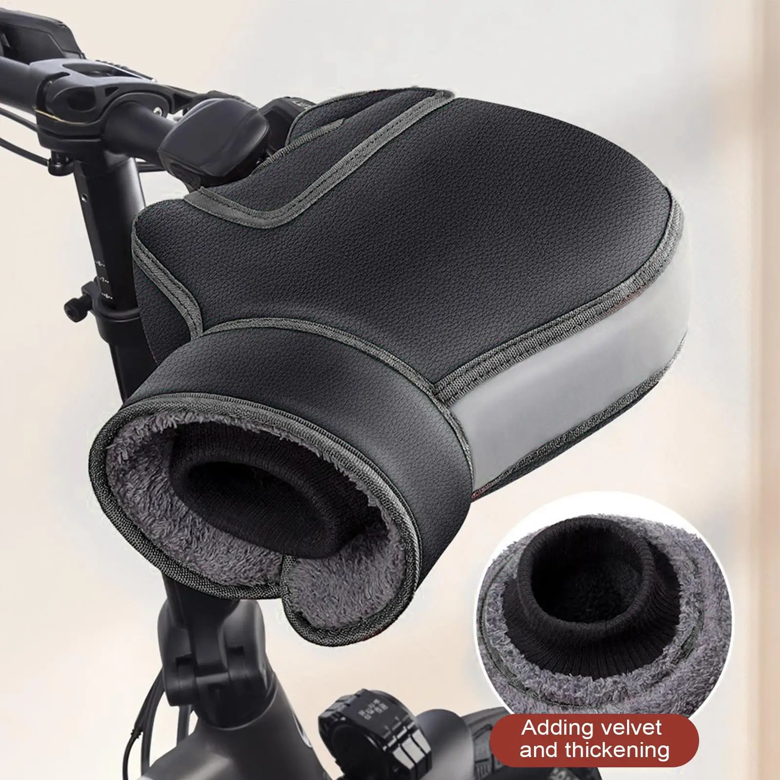 

Bicycle Handlebar Muff Windproof Bike Handlebar Mittens Reflective Winter Scooter Grip Mittens For Tricycles Snowmobiles Highway