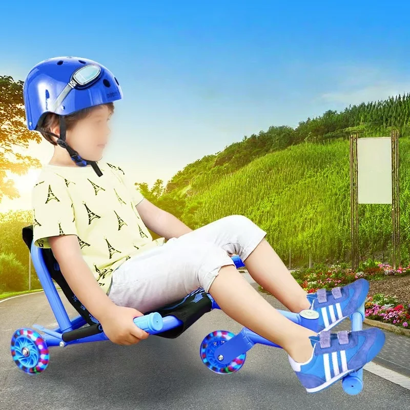 

Children's Three-wheeled Go-kart Retractable Twisty Car Foot-pedal Silent Shock-Absorbing Car Outdoor Sports Swing Car