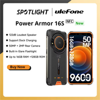 Ulefone Power Armor 16S ,NFC 16GB RAM 128GB ROM,50MP Camera, 9600mAh ,122dB Loudest Speaker,  Global Version ,Android