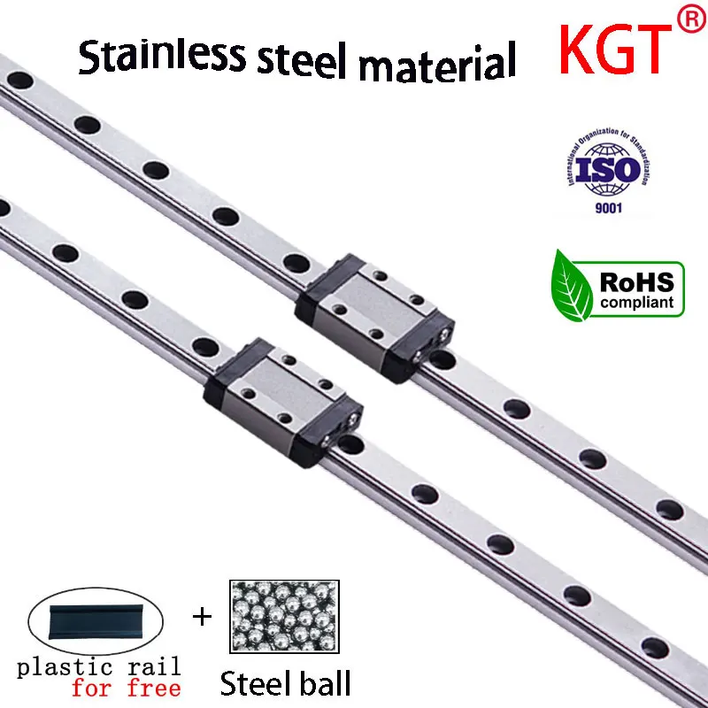 Stainless Steel Linear Guide MGN7 MGN12 MGN15 MGN9 Block 30mm to 1000mm Rail Carriage Cnc 3d Printer Part Miniature Bearings