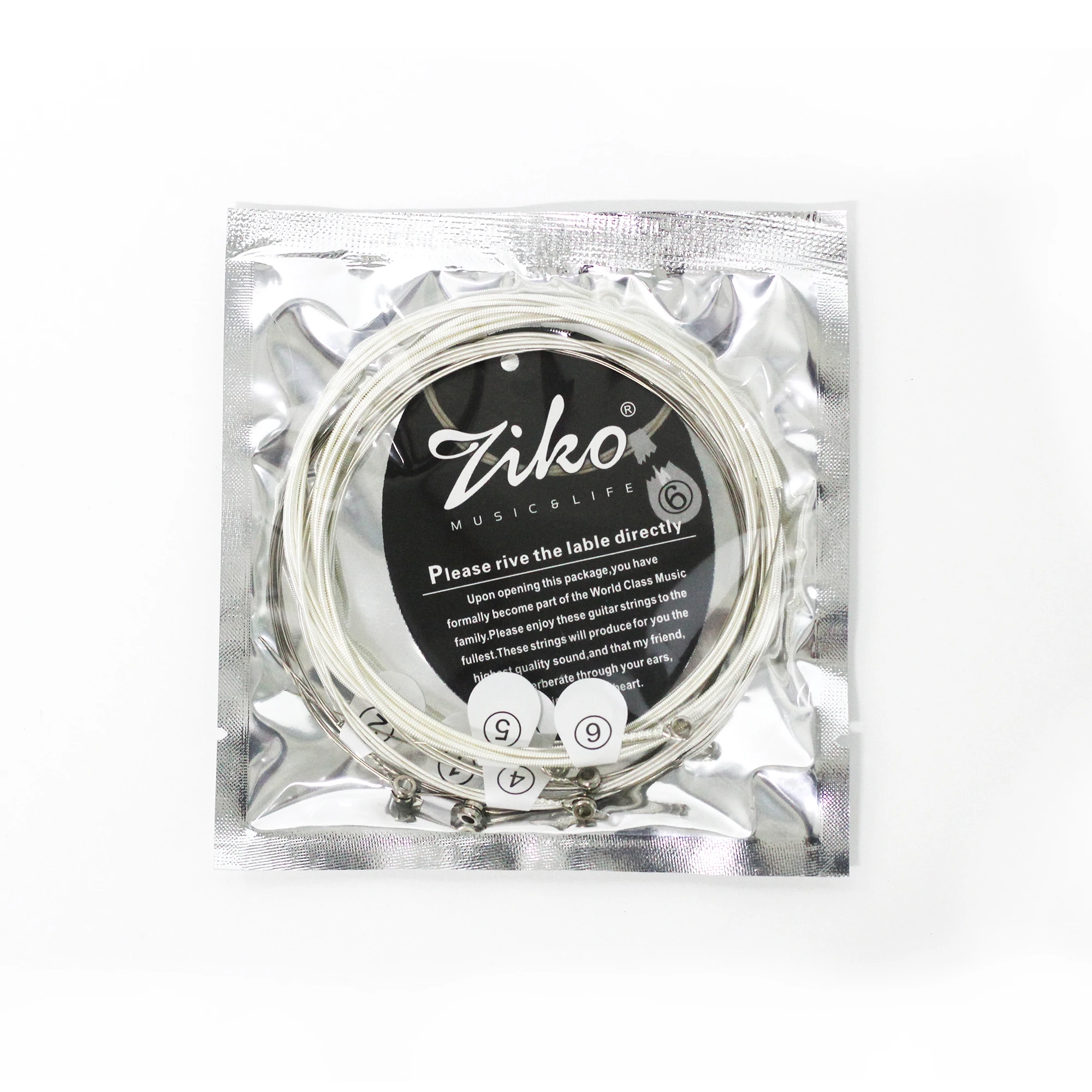 ZIKO Acoustic Guitar Strings Hexagonal Steel Core Silver Plated Wound Guitarra Strings Folk Guitar Parts & Accessories DUS-011