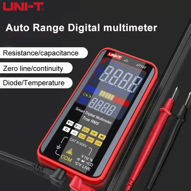 UNI-T UT121 UT122 Smart Digital Multimeter AC DC Voltage Resistance Capacitance Frequency Voltmeter Professional Multi Meter
