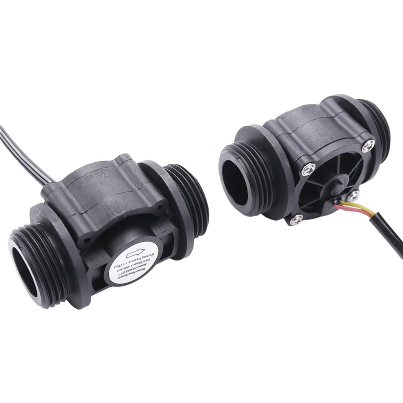 

AB47-4PCS Water Flow Sensor Fuel Flow Meter Water Meter Sensor Counter Indicator FS400A G1 DN25 1-60L/Min