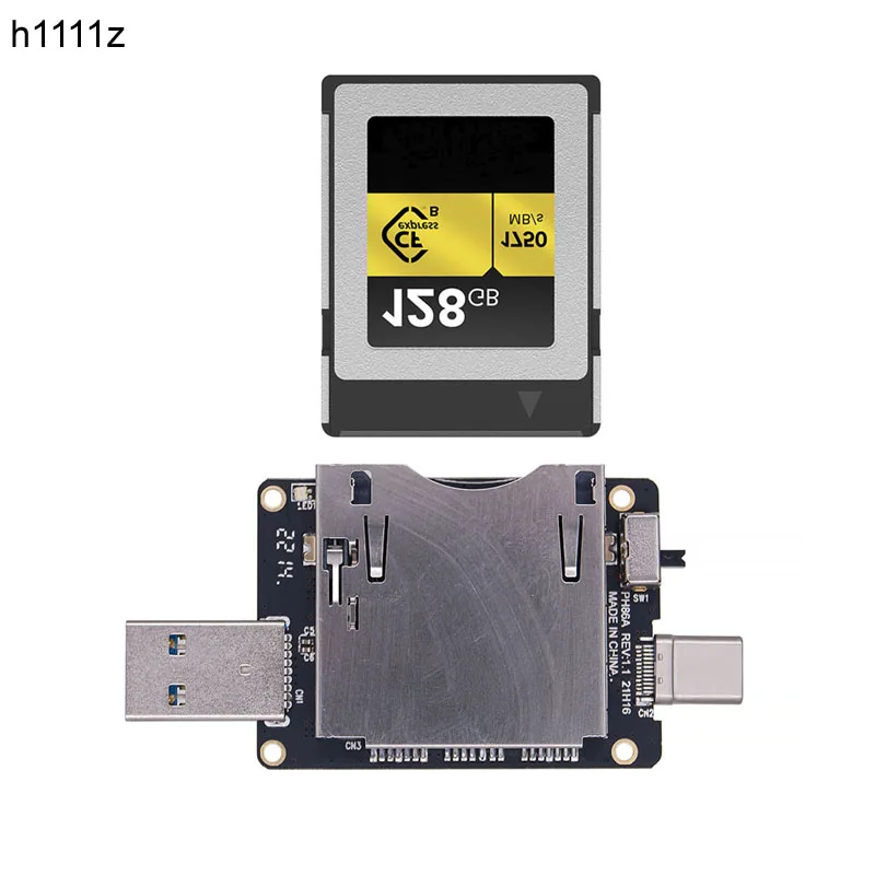 CFexpress Card Reader USB 3.0 Type A + USB3.1 Type C 10Gbps to CF Express Riser Adapter JMS583 Chip for CF Express Type B Memory