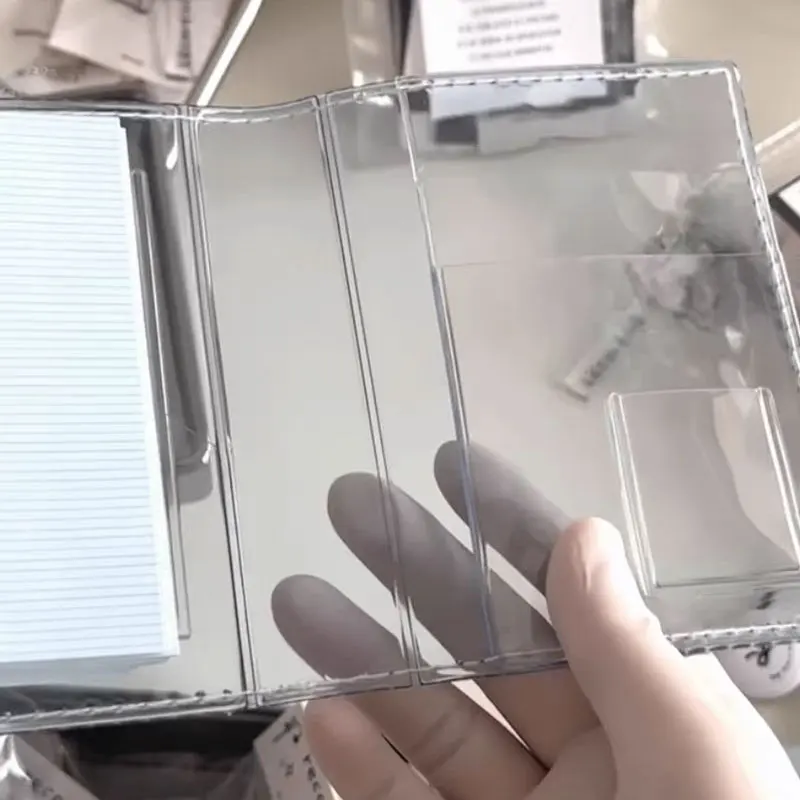 Portatile M5 5 fori tre pieghe PP porta carte a fogli mobili copertina trasparente per quaderno accessori morbidi per cancelleria per notebook