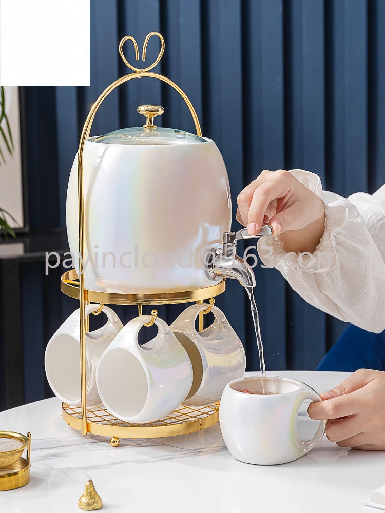 Set Household Kettle Ceramic with Faucet Set Nordic Creative High Temperature Light Luxury Cold Water Bottle Cold Water Jar