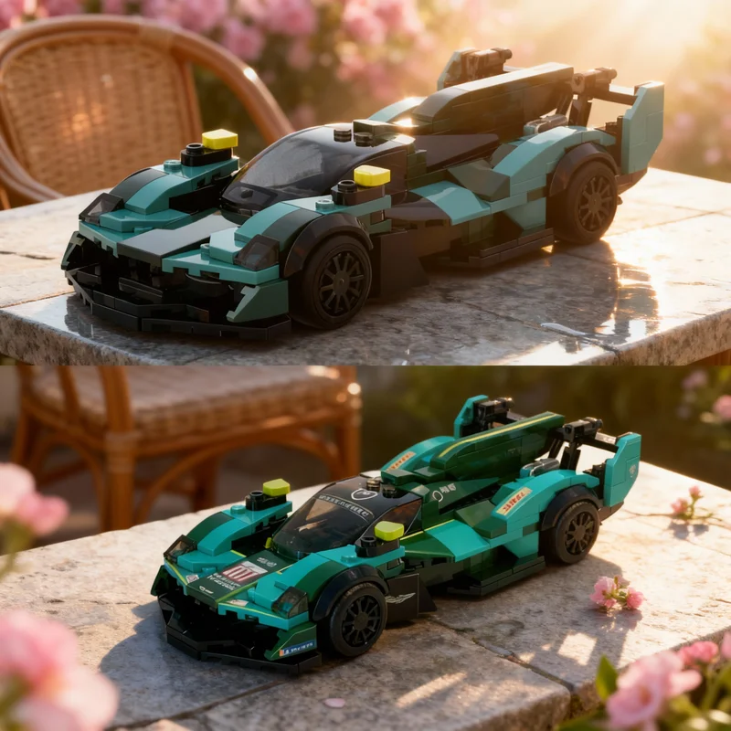 

608pcs MOC Aston Martin Valkyrie LMH 007 009 WEC City Champions Model Building Blocks Creative DIY Gift Display Decor Assemble