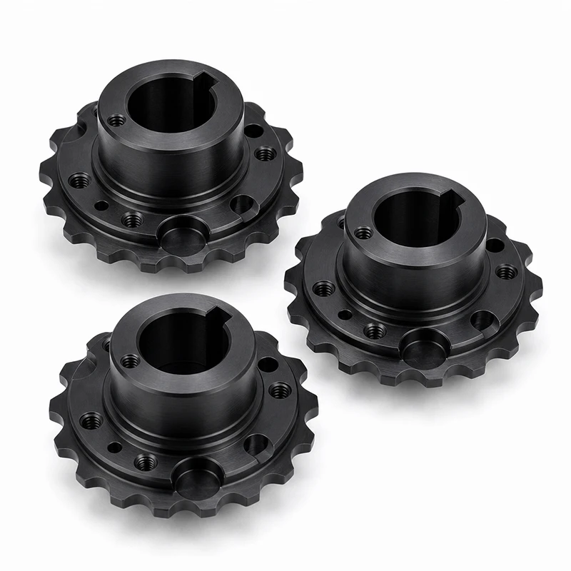 CNC Milling Black Oxide Carbon Steel 40Crmo Sprocket Hub for Robotic Drive Systems Tight Tolerance CNC Machined Steel Parts