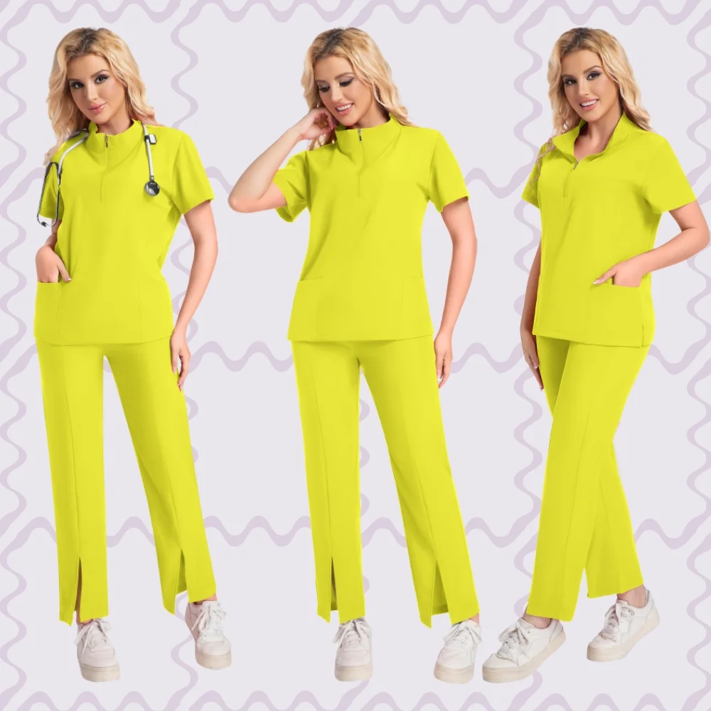 

Быстросохнущая медицинская униформа, женская одежда для врачей, аптеки, одежда для кормления, однотонные хирургические комплекты скрабов для салонов красоты, спецодежда