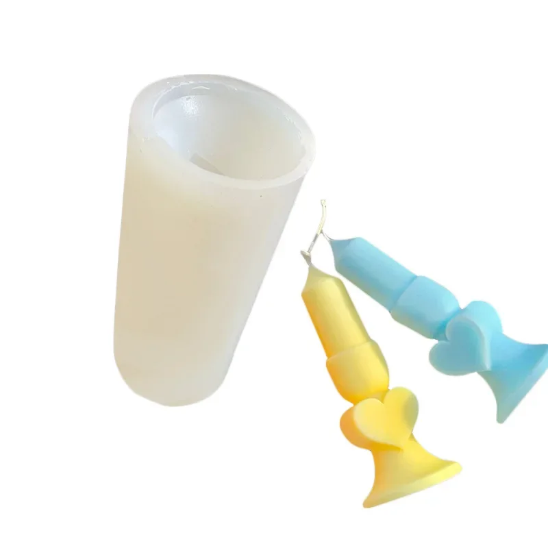 Long Pole Love Candle Holder Silicone Mold Aromatherapy Scented Candle Mold Home Deco Candle Making Supplies