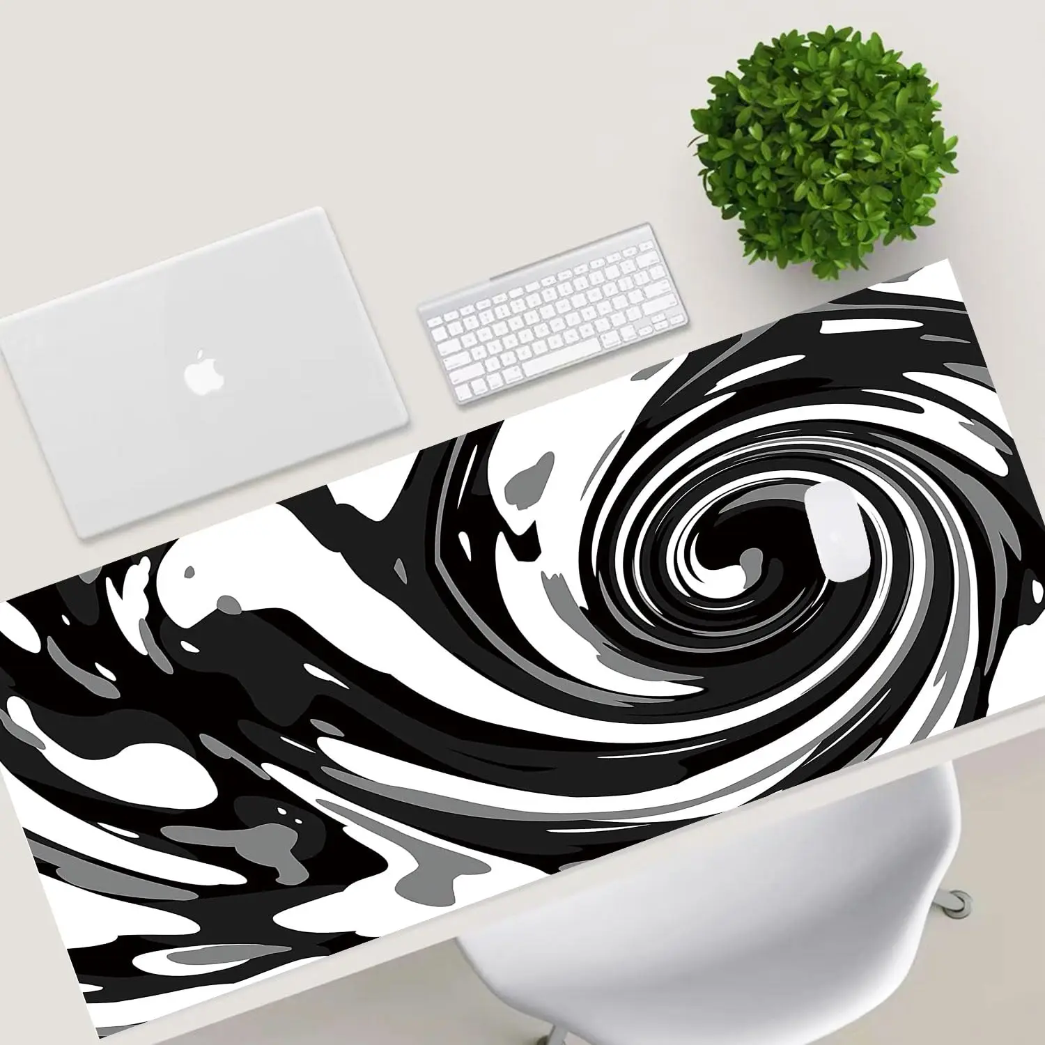 

Abstract black art vortex Mouse Pad Desk Mat Gaming mat pc accessories rubber anti-slip keypad Extended pad office desk mat