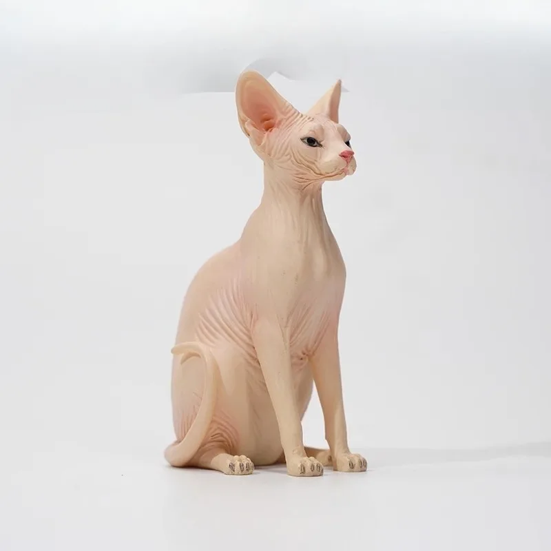 Figurka kota bezwłosego kanadyjskiego w skali 1/6, model zwierzęcia, statuetka, symulacja, żywica, ozdoba, kolekcja.