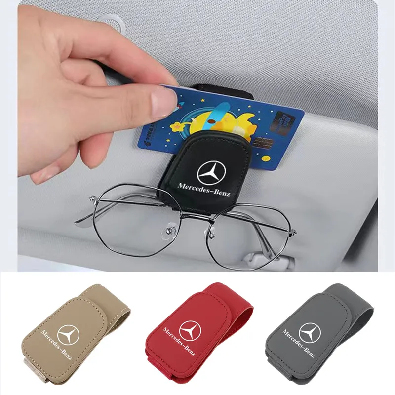 Car Sun Visor Glasses Clip Ticket Card Storage Clamp For MERCEDES BENZ W203 W204 W205 W209 W210 W211 W212 W176 W166 W163