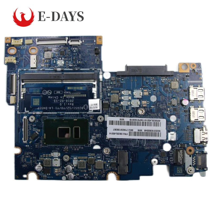 

LA-D451P for Lenovo 510S-14ISK Laptop Motherboard with I5-6200U UMA Mainboard 100% Tested