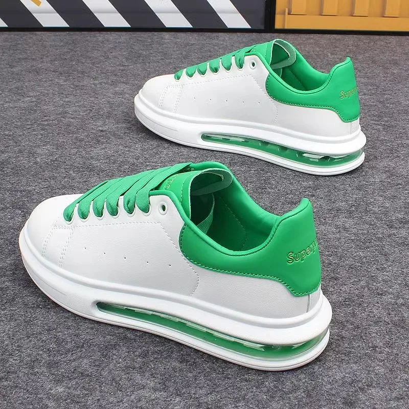 Branded air-cushion white shoes for men and women, sports and casual shoes, fashionable and versatile shoes, luxury tennis shoes