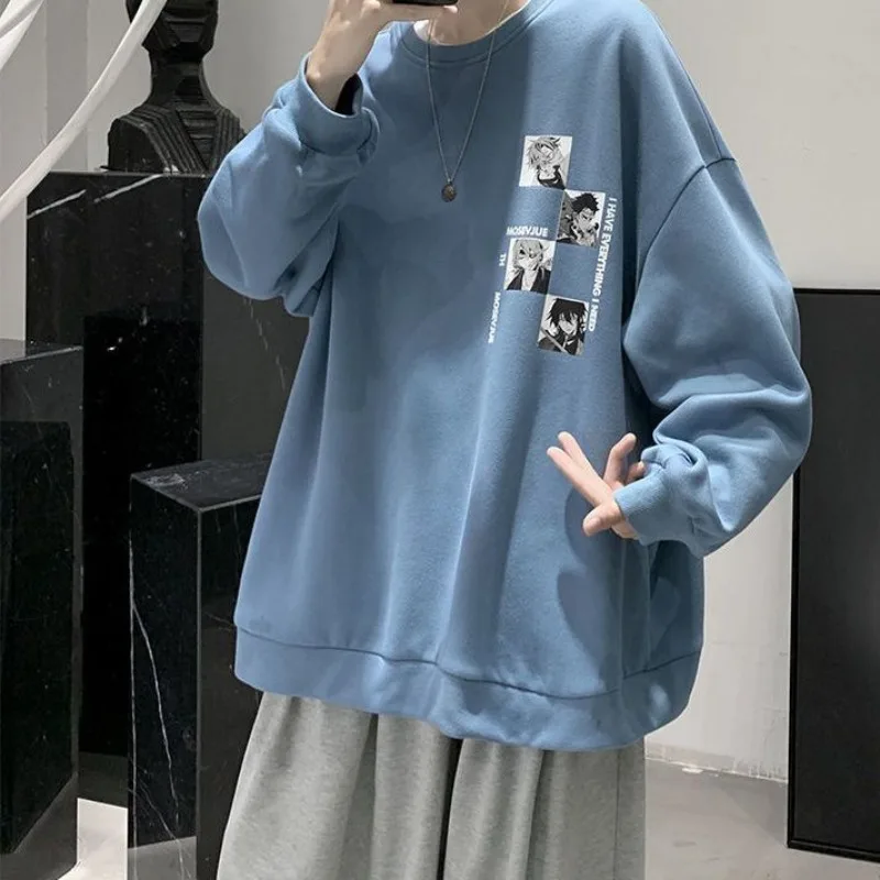 봄과 가을 새로운 트렌디한 루즈 후드티 봄과 가을 다용도 편안하고 정교한 라운드 넥 캐주얼 의류