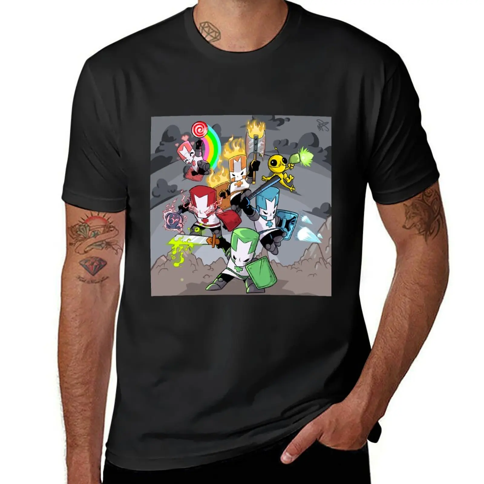 

Castle Crashers Featuring. THE ALIEN HOMINID T-Shirt funny meme t-shirts blacks oversized t shirt oversized Men's t-shirt