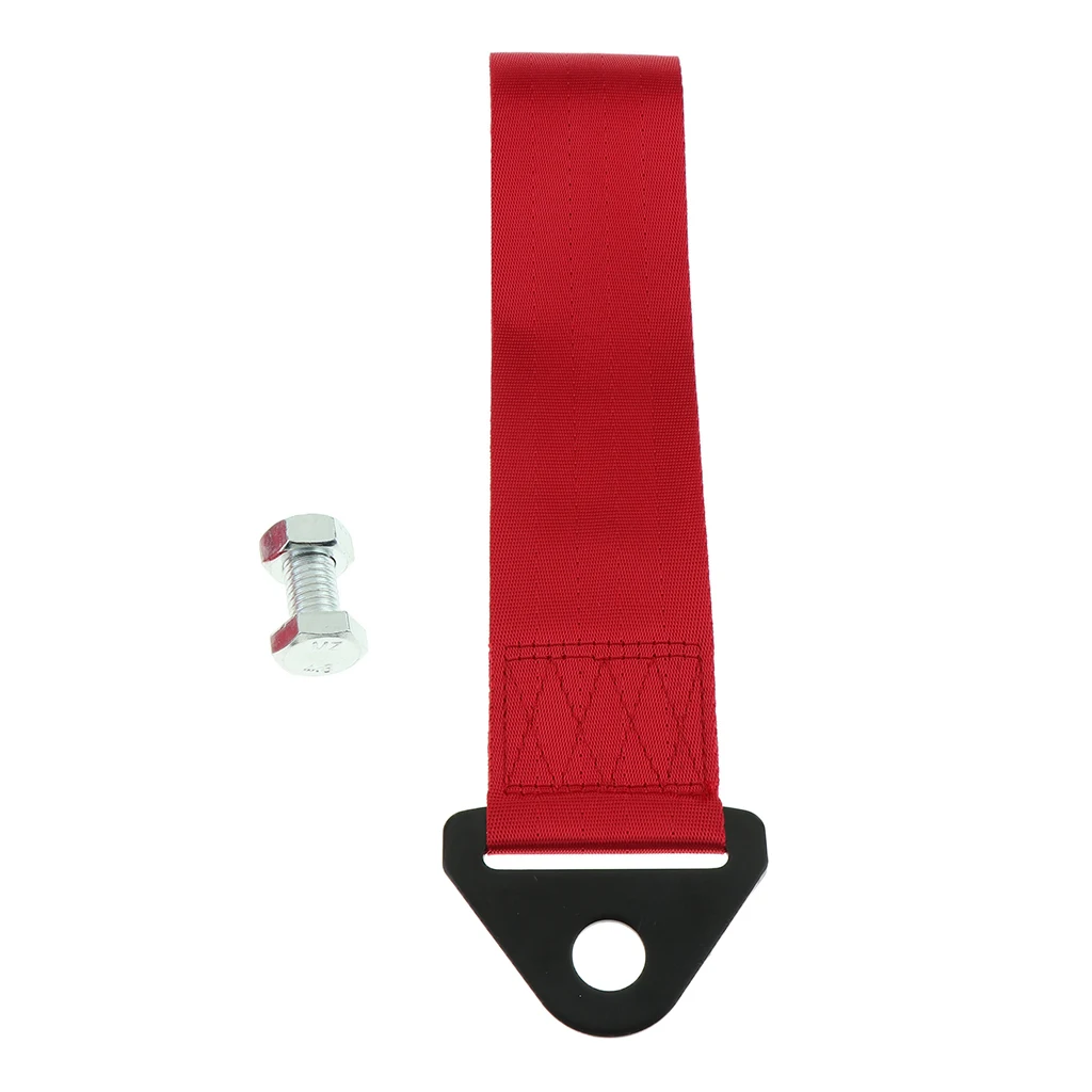 2 Tons LB ATV Towing Strap Loop with Hook Bolt Nylon Heavy Duty Red