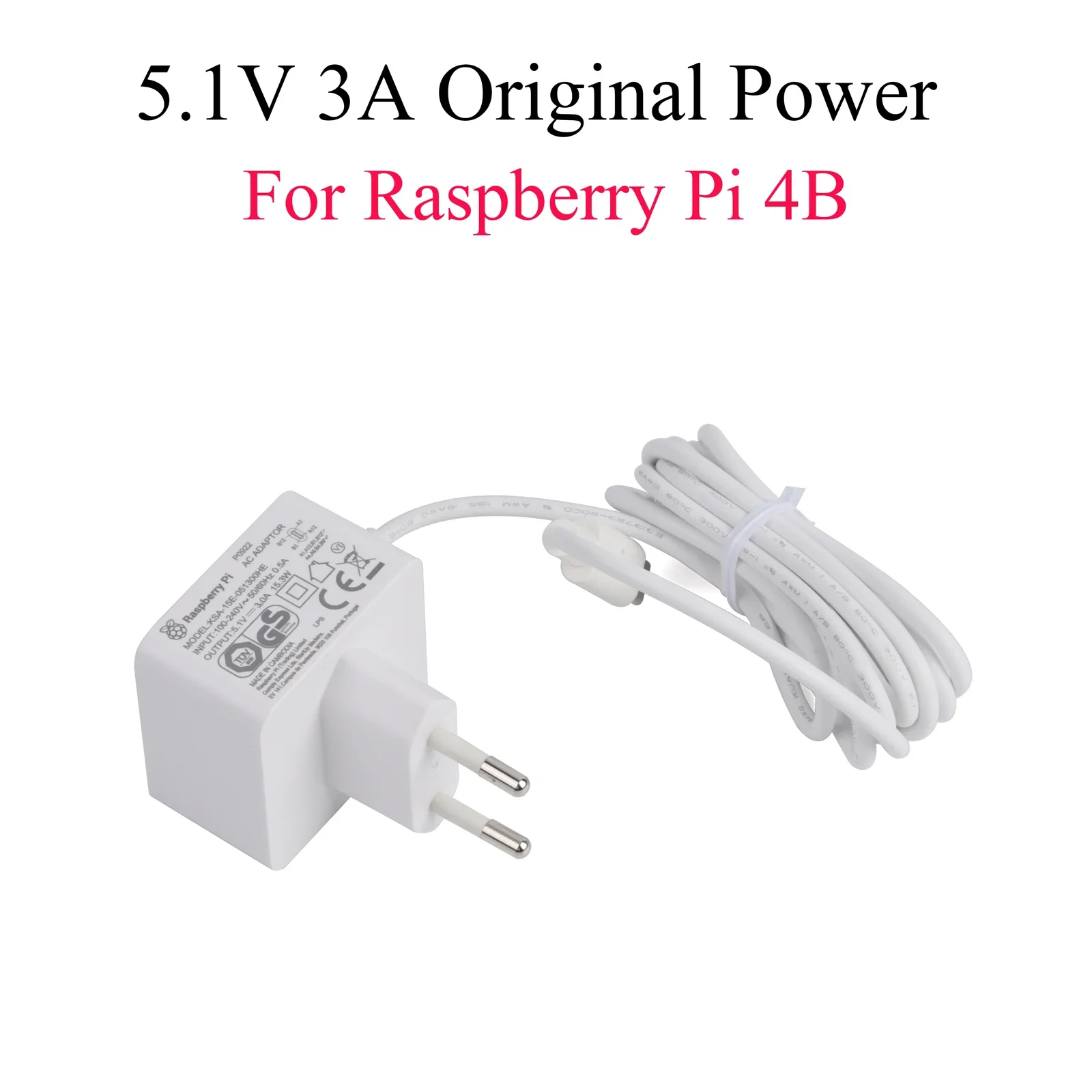 

Original Raspberry PI 4 Model B 5.1V 3A Power Adapter USB Type-C Charger Plug PSU EU Power Supply For Raspberry Pi 4B