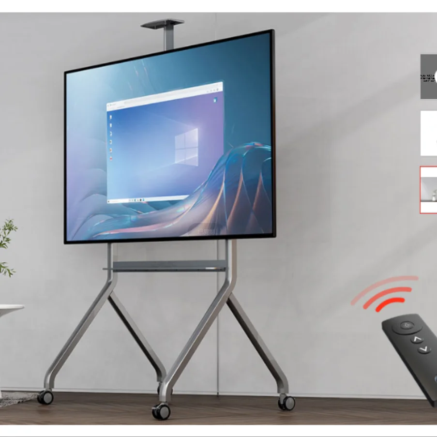 ZJW STLF Advanced Professional Mobile Cart for Extra Large Screen Smart Board and Video Conference Room Solution P220