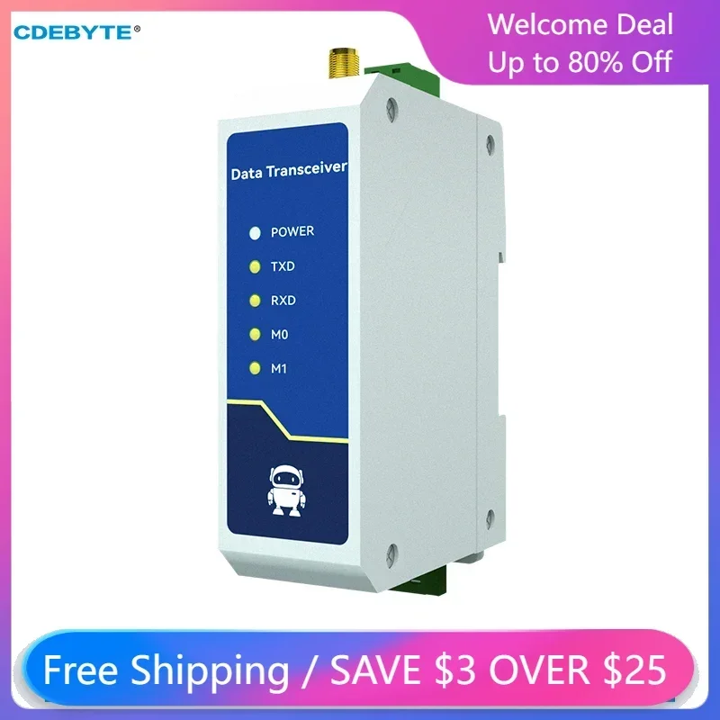 

LoRa 433MHz RS485 Wireless Data Transeiver 30dBm 3KM CDEBYTE E95-DTU(433C30-485) Modbus High-speed Continuous Transmission