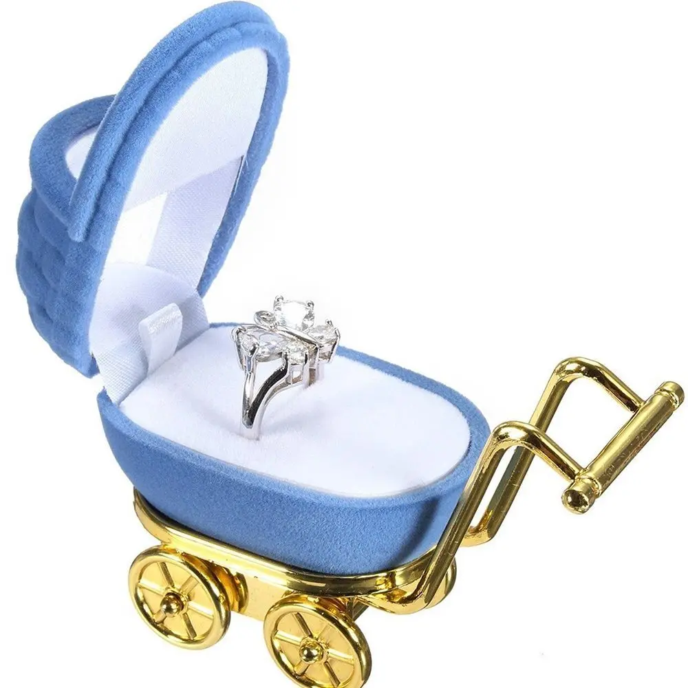 Portable Necklaces Box Accessories Jewelry Display Holder Velvet Stroller Ring Box Storage Case Gift Case