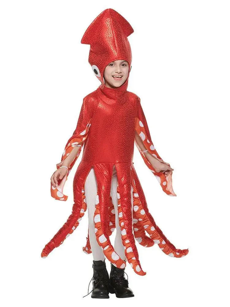 

Halloween Children's Ocean Octopus Cosplay Jumpsuit Costume Fun Party Wear Unisex Kids' Fashion Stage Performance Outfit