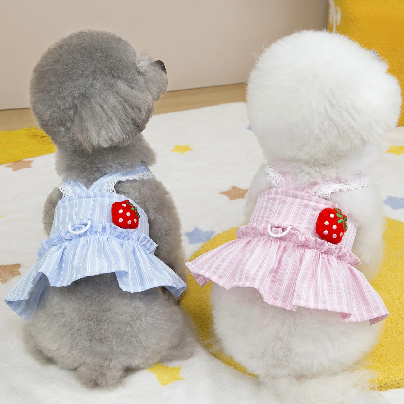 

New Summer Spring Dog Dress Princess Sle Thin Cute Pet Clothes For Small Dogs Bichon Puppy Leashable Skirt Dog Costume