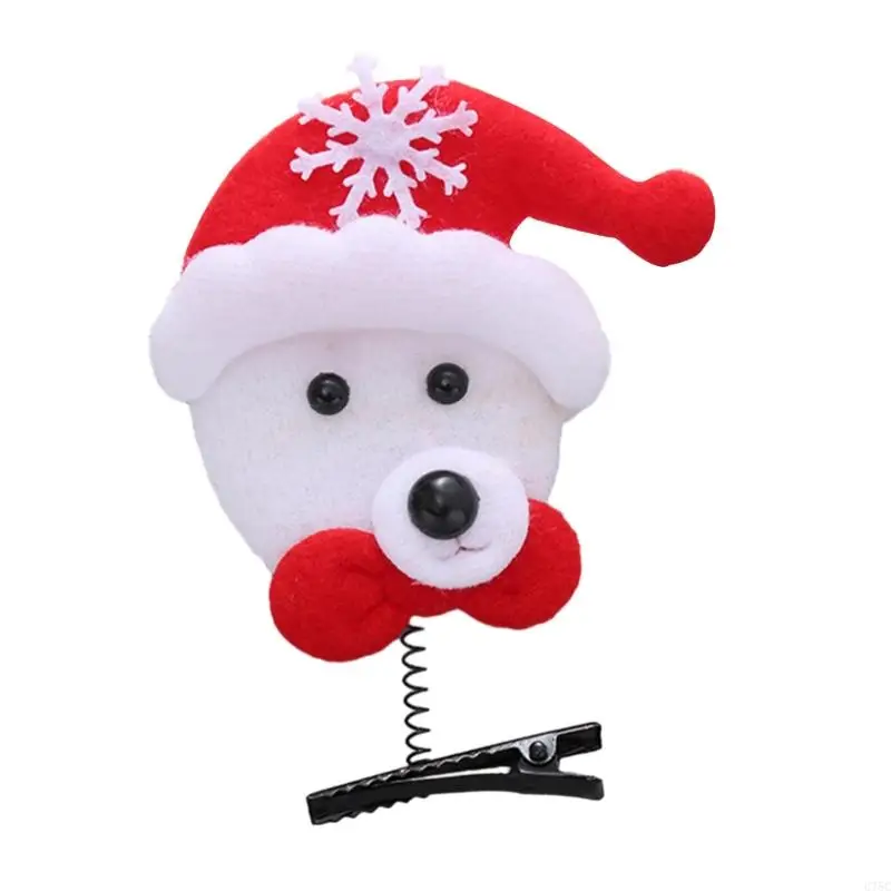U75C Y2K Christmas Clip Clip Cotail Bangs Sweet Girl Cuccioli per capelli adorabili