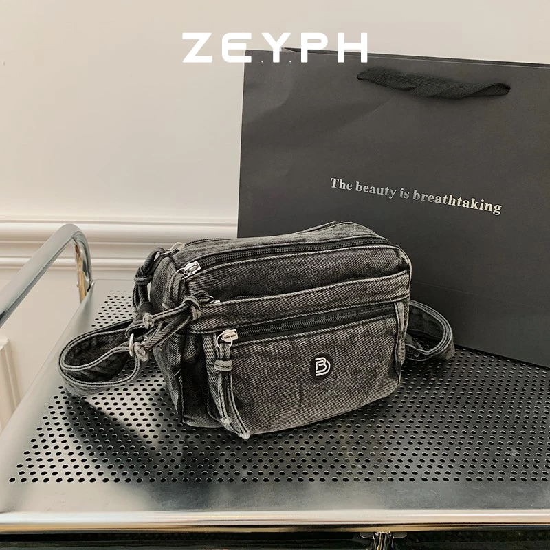 

Zeyph Multi Bag Canvas Denim Bag Simple Large Capacity Crossbody Bag Four Season Women s Casual Bag