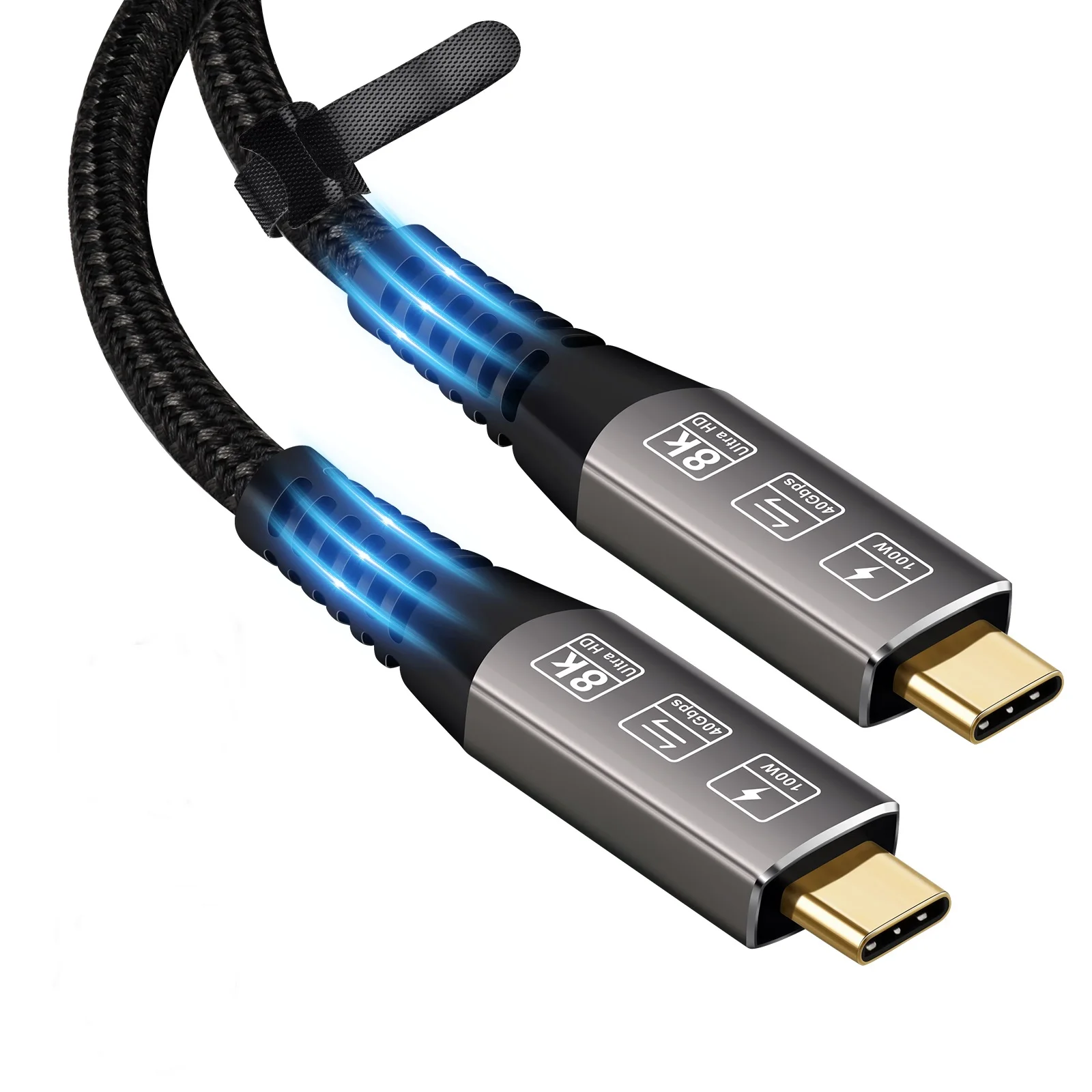 

USB4 Cable Compatible for Thunderbolt 3 4Ft/40Gbps/5K/100W, USB4 Cable 20V/5A Supports Single 5K 60Hz or 2X 4K 60Hz