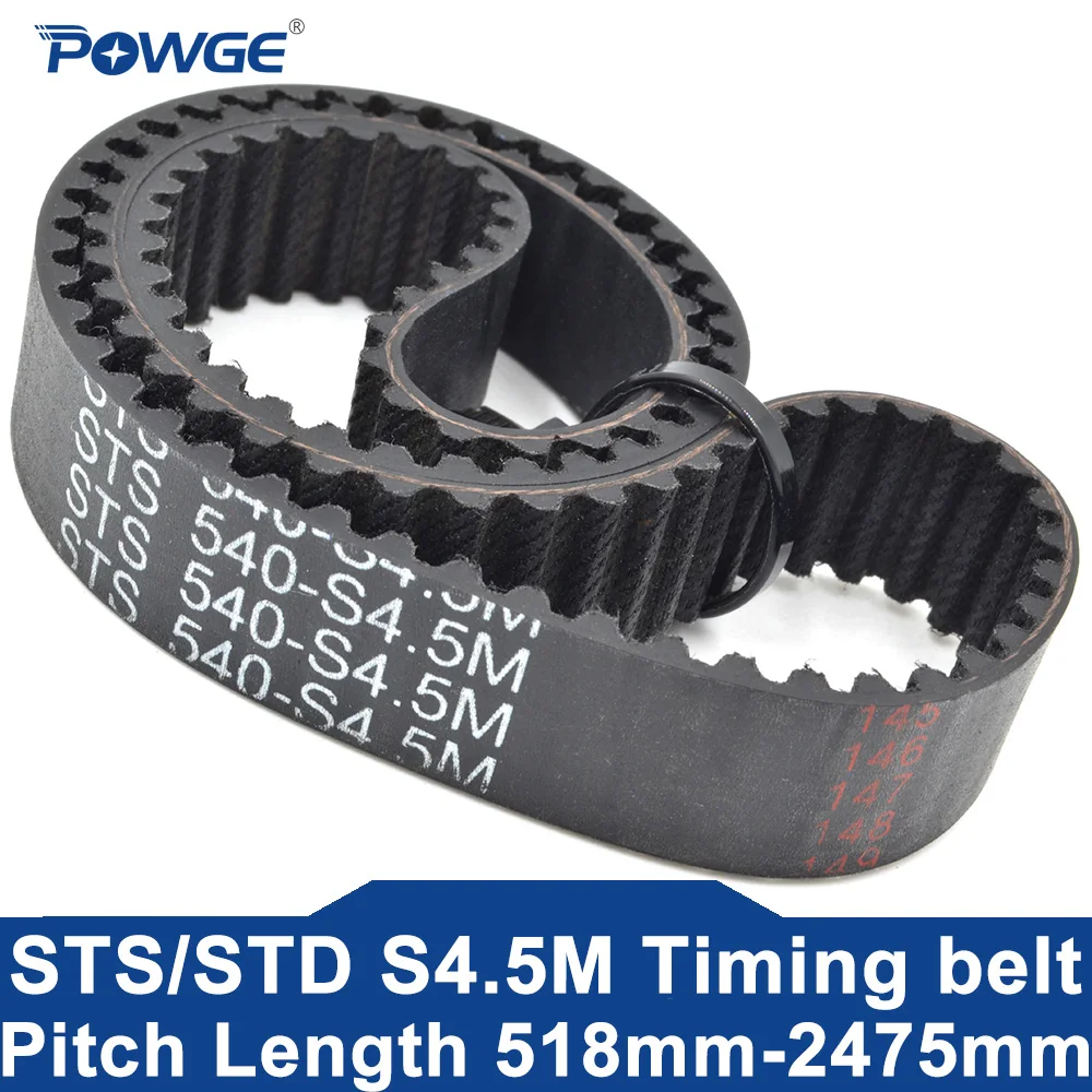 

POWGE S4.5M Timing belt Lp=518 540 550 558 563 567 612 630 653 675 711 729 738 801 864 905 932 950 1031 2475 Width 6-25 Rubber