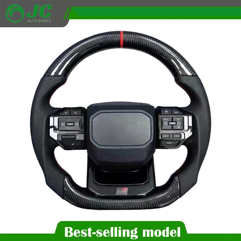 Carbon Fiber & Leather Sport Steering Wheel for Toyota Corolla Hilux Fortuner LC250 300 Land Cruiser GR – Aftermarket Upgrade view 4