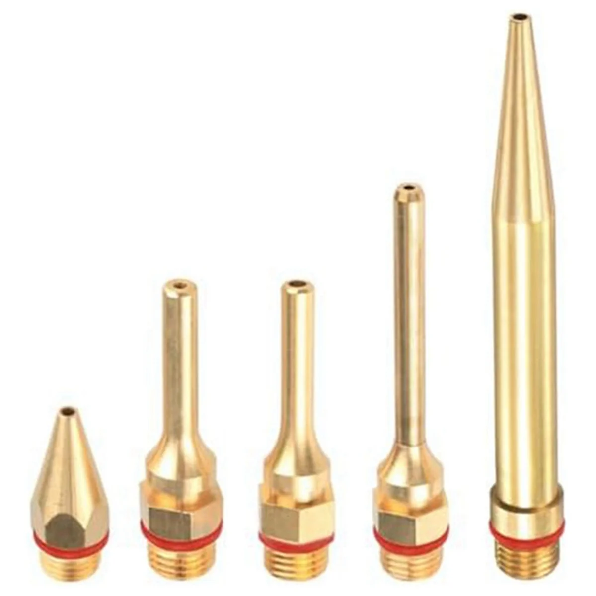 

5Pcs Glue GunCopper Nozzle Tips with O-Ring,Bore Long Tube Nozzles Thread Interchangeable Nozzle Set for Hot MeltingGlue