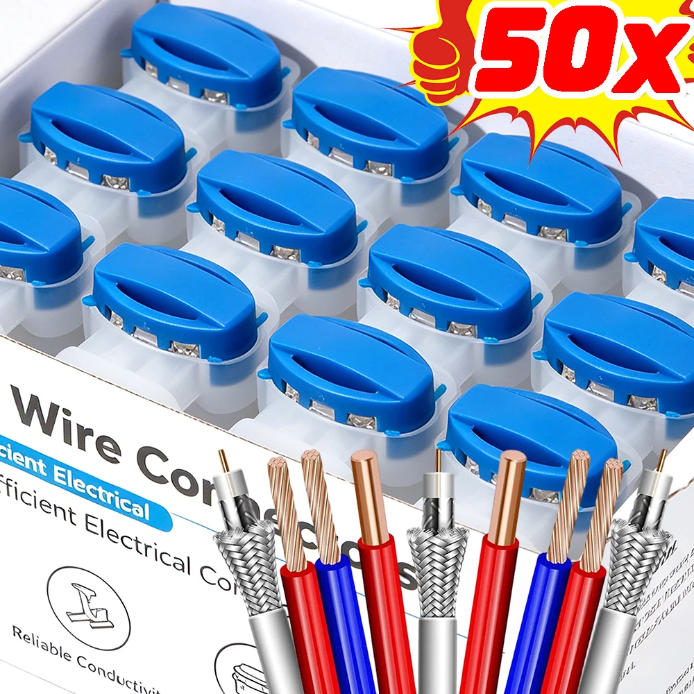 Outdoor Power Block - 50/1x Electrical Wire Connectors Sealing Quick