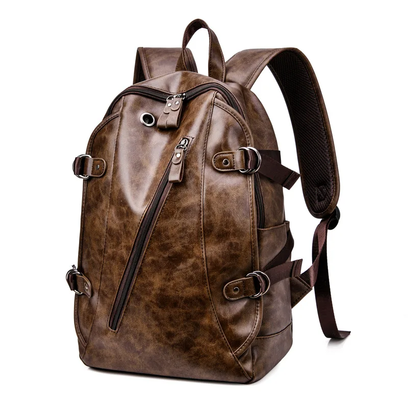 

Backpack New 2026 Men'S Soft Pu Leather Large Capacity Backpack Student Business Backpack Leisure