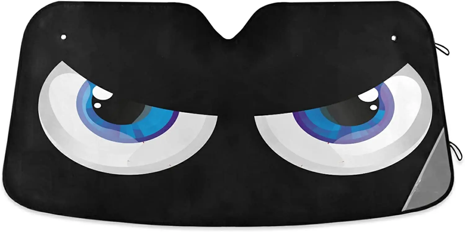 

Car Windshield Cartoon Eyes Sun Shade for Front Windshield Sunshades Sun Visor Protector Blocks UV Rays Foldable Keep Your Vehic