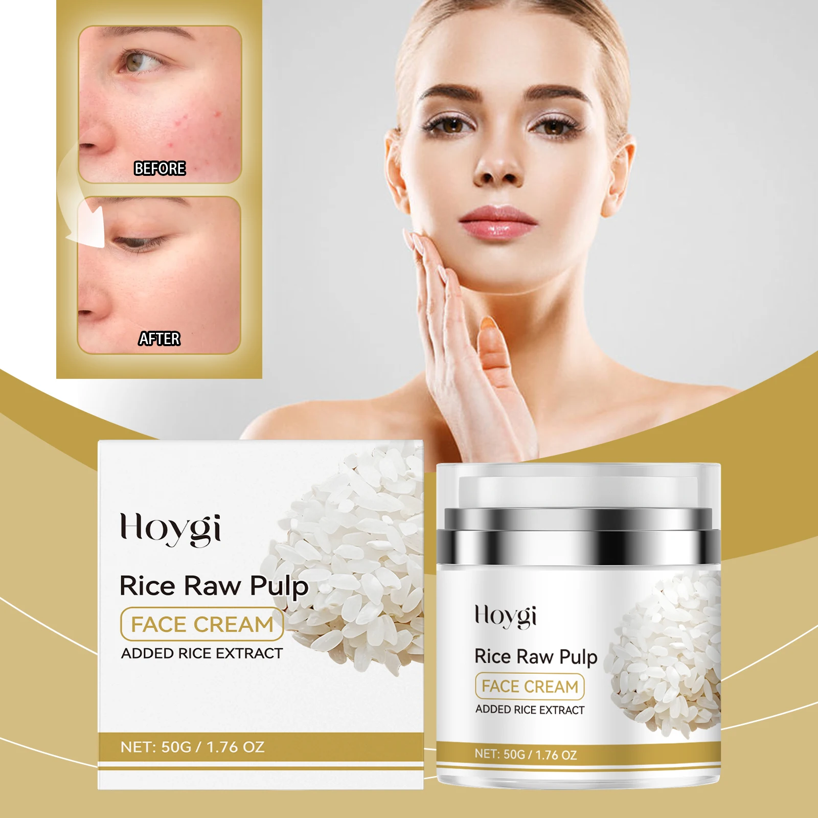 Rijst Raw Pulp Gezichtscrème met Rijstextract – 50g / 1,76 OZ – Verhelderend, Hydraterend en Voedend – Koreaanse Huidverzorging voor Gloeiend
