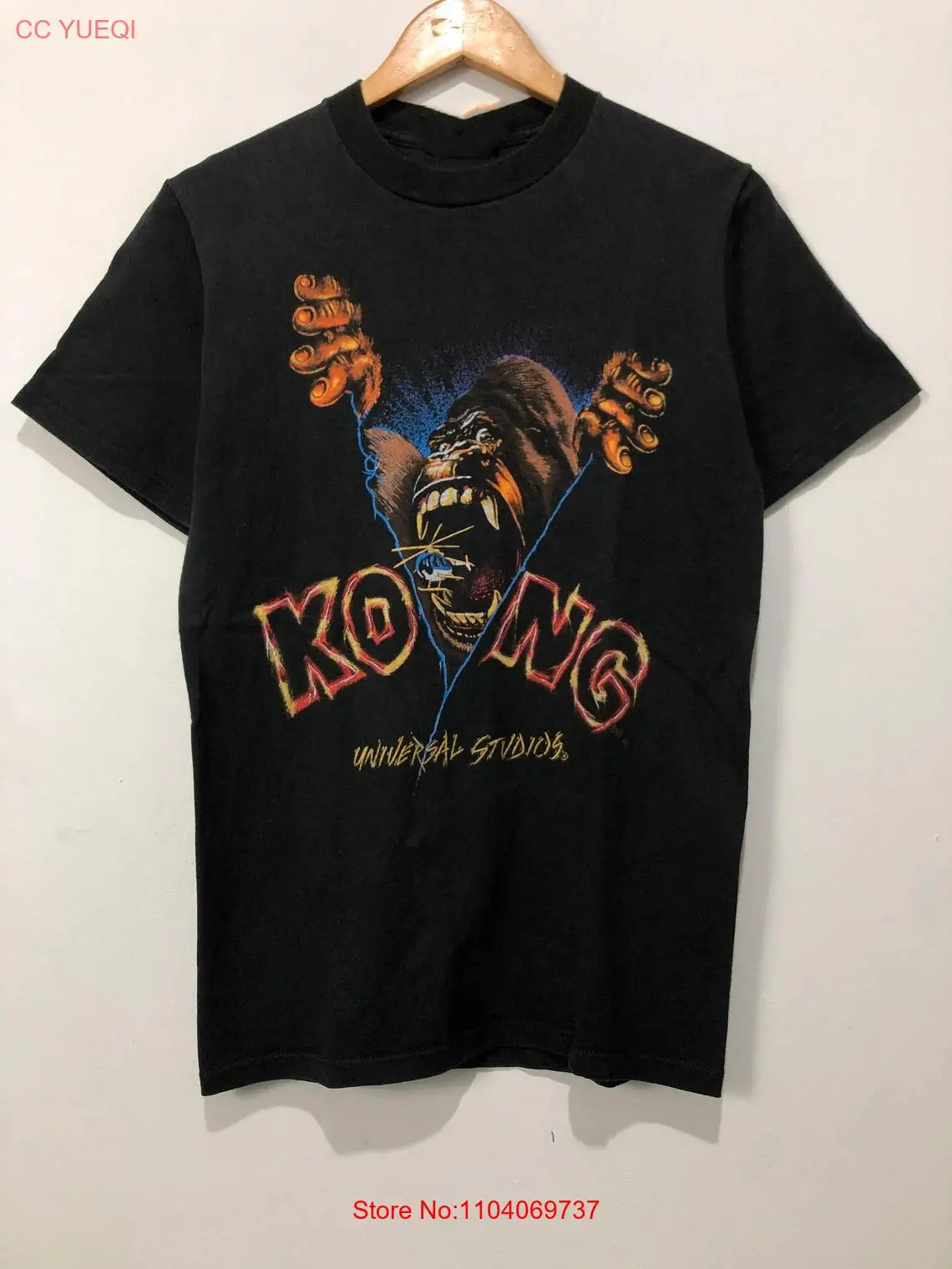 Vtg Kong Universal Studios Cotton Black Full Size Unisex Shirt CM004